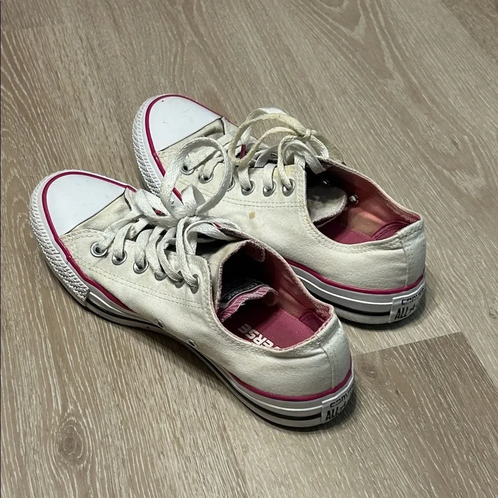 Converse Chuck Taylor All Star Double Tongue Pink Accent Low Top Sneakers Sz 8